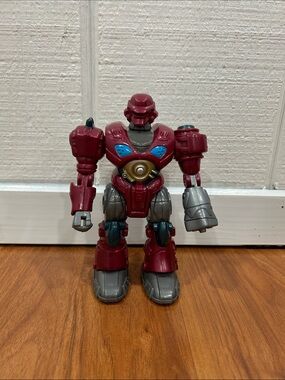Maroon and Gray Robot Action Figure for Active Play